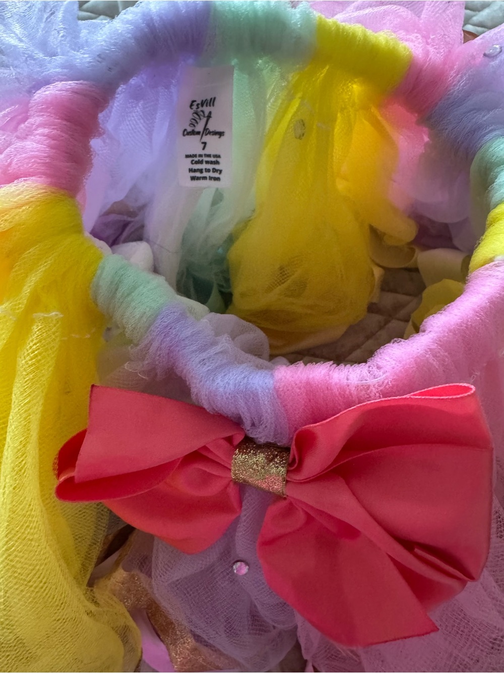 Unicorn Rainbow Tutu Dress Girls Size 7 - Picture 11 of 17